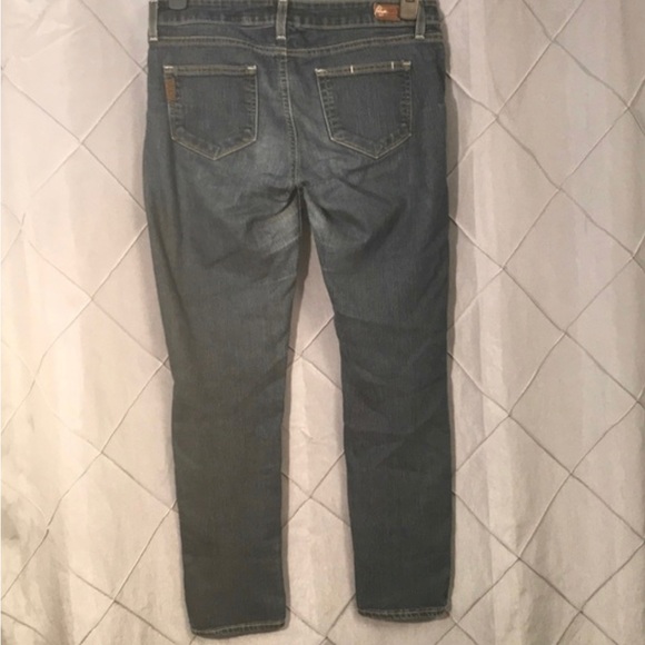 🧡 Paige dark wash peg skinny low rise whiskered jeans SZ 29 - Picture 3 of 6